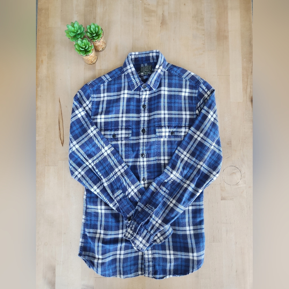 J. Crew Blue and White Casual Button Down Shirt